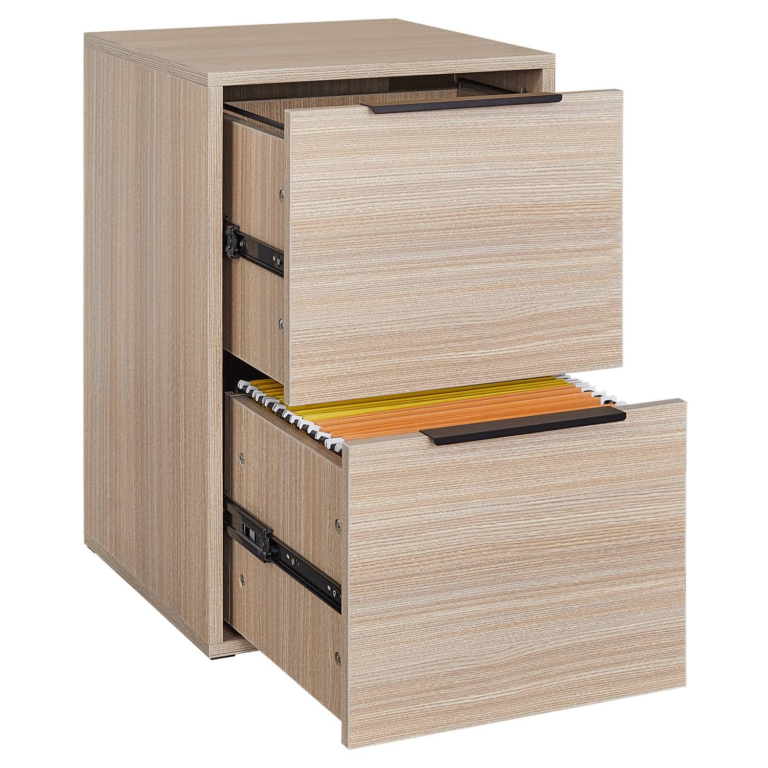 LUCYPAL 2-Drawer Wooden File Cabinet - Letter Size Office Storage with Hanging Bars, Home Office Organization Furniture, Beige - Perfect for Document Storage & Workspace Organization in Small Offices & Home Study Rooms