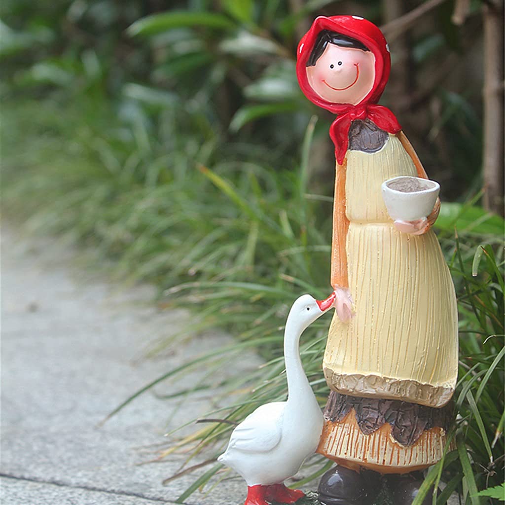 Outdoor Garden Statue - Resin Craft Character Sculpture for Lawn, Balcony, Terrace & Pathway Decor | Durable Weatherproof Garden Ornament for Home & Landscape Decoration