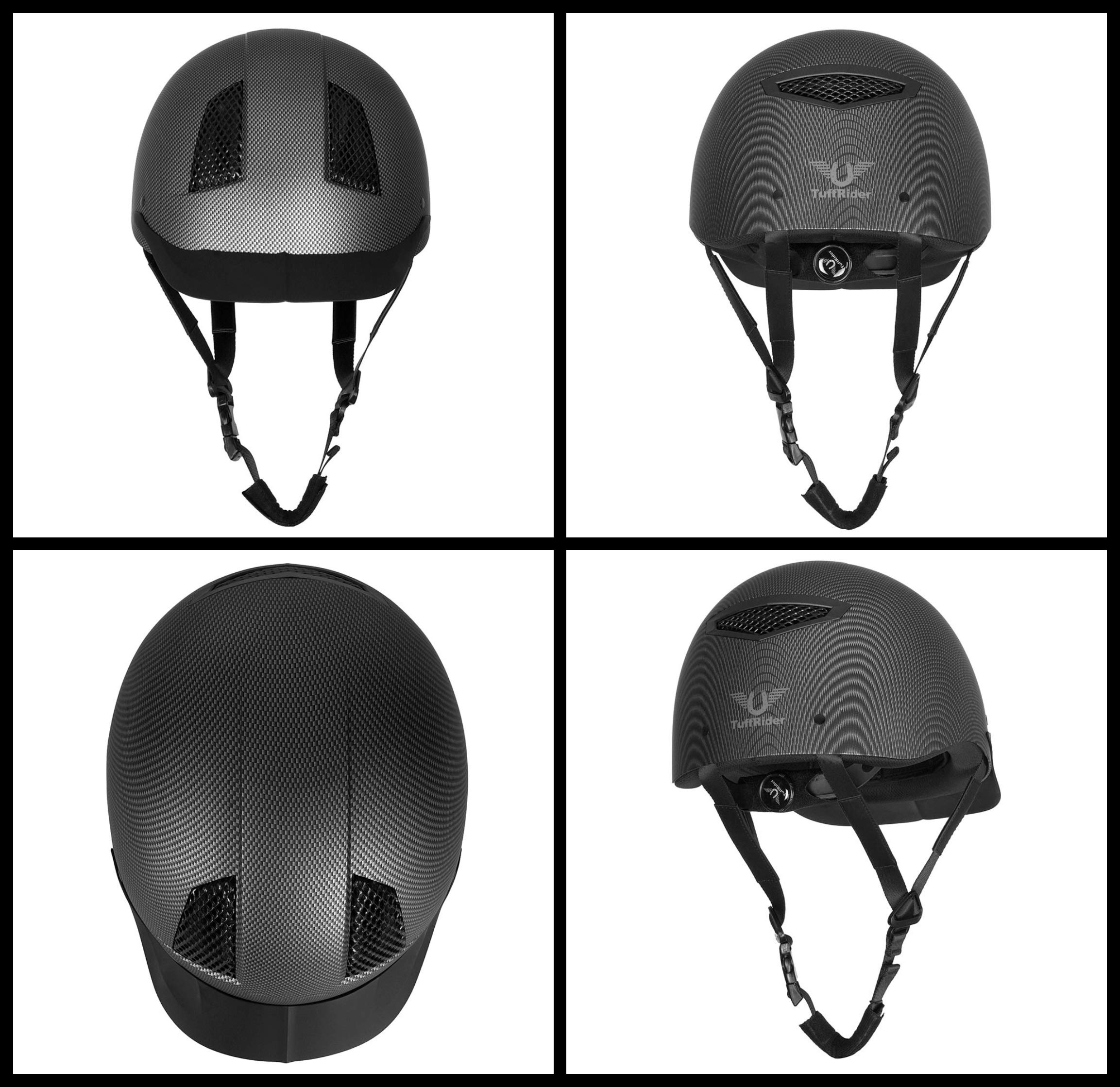 TuffRider Starter Carbon Fiber Equestrian Helmet for Horse Riding - Lightweight & Durable Safety Gear for English, Western & Trail Riding