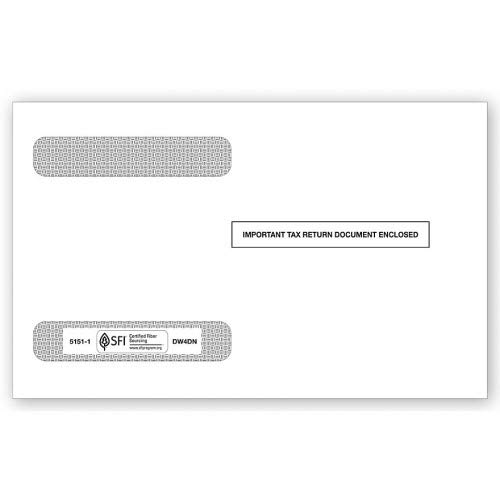 4-Up Horizontal Laser Window Envelopes with 2 Double Windows - Perfect for Mailing Invoices, Statements & Business Correspondence