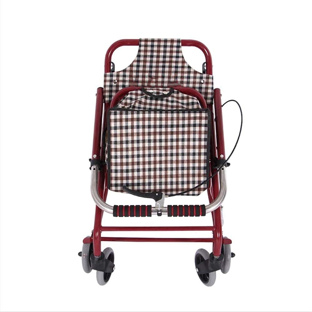 NEZIH 4 Wheel Walker for Seniors - Lightweight Folding Mobility Aid with Shopping Basket, Adjustable Height Walking Frame for Elderly - Ideal for Indoor Use, Outdoor Walks, and Grocery Shopping