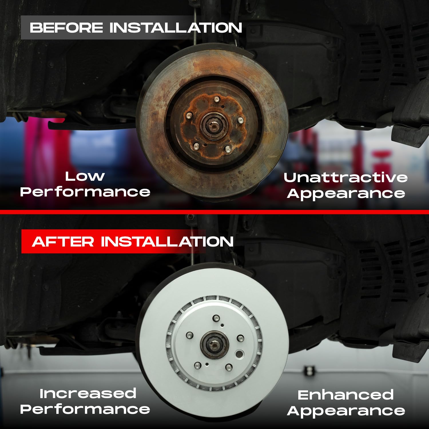 R1 Concepts Premium Front Brake Pads and Rotors Kit - Ceramic Brake Pads with Drilled & Slotted Rotors - Compatible with 1990-1993 Honda Accord - Perfect for Daily Driving & Performance Upgrades