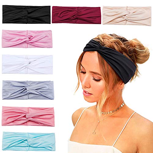 Boho Headbands for Women - Wide Twisted Turban Headband, Elastic Knotted Thick Yoga Headband for Girls & Women - Perfect for Workouts, Yoga, Running & Fashion Accessories (ASGX2021310)