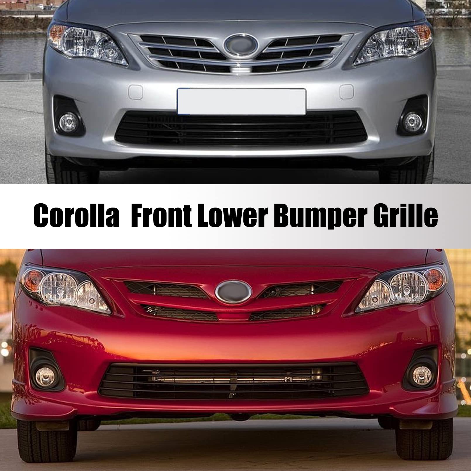 2011-2013 Toyota Corolla Front Bumper Lower Grille Replacement - Black Center Insert Grill Assembly (Part #5311202280 TO1036125) | Perfect for Car Restoration & Custom Upgrades