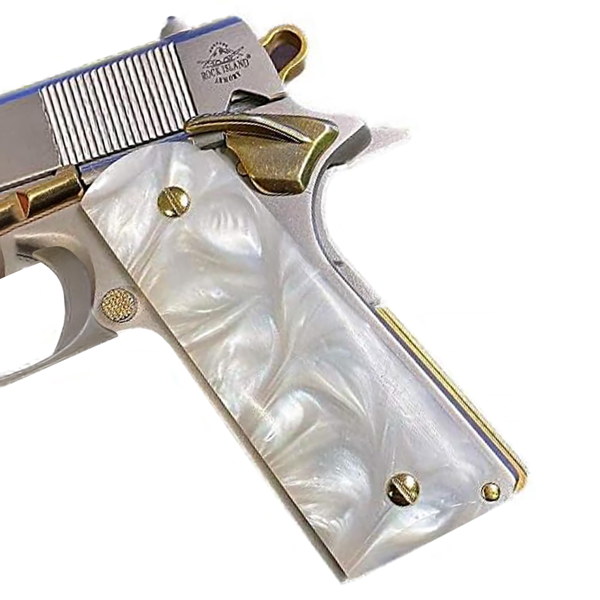 Premium 1911 Pearl Gun Grips - Compatible Replacement for Colt Government, Taurus, S&W, Springfield, Rock Island - Perfect for Concealed Carry & Competitive Shooting