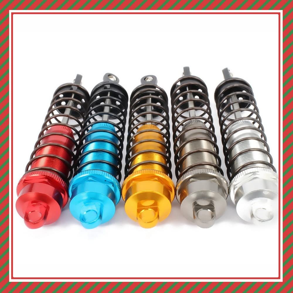 140mm Aluminum Adjustable Oil Shock Absorber Damper - Silver Replacement Part for 1/8 Scale RC Cars, Buggy, Truck & Crawler Upgrades | Off-Road Racing & Trail Crawling Performance Enhancement