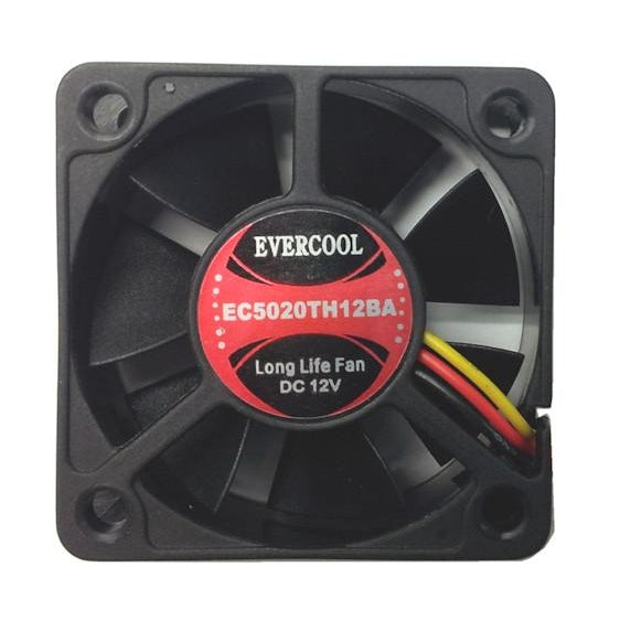 Evercool High Speed 50x50x20mm 12V 3 Pin Cooling Fan with Connector - EC5020TH12BA - Perfect for PC Cooling, Gaming Rigs, and Electronic Devices