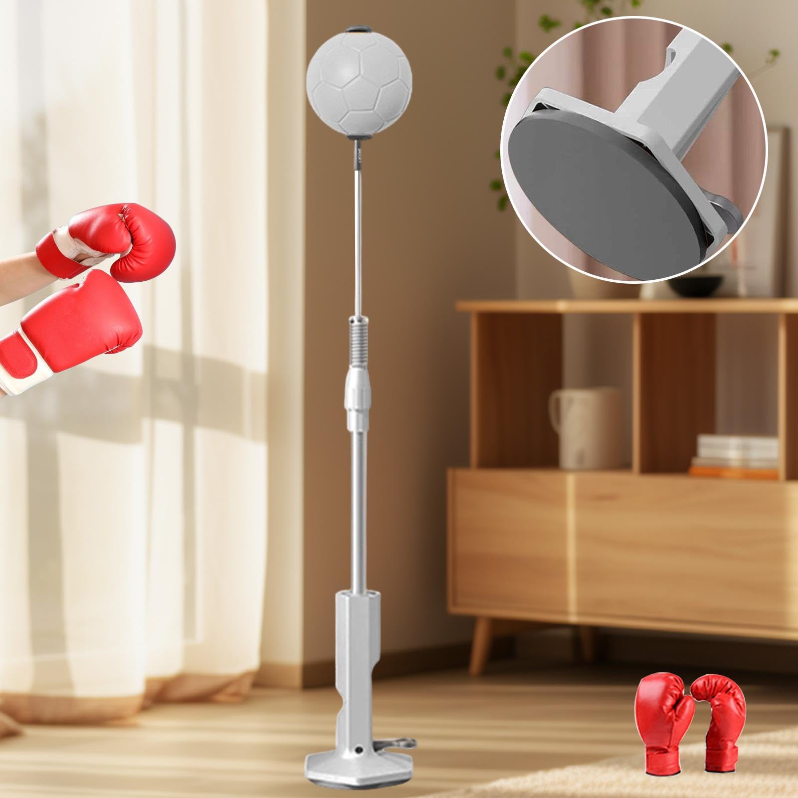 Adjustable Height Punching Bag with Suction Cup - Boxing Speed Bag & Reflex Ball for Home Gym, MMA Training, and Fitness Workouts - Perfect for Athletes, Boxing Practice, and Cardio Exercise