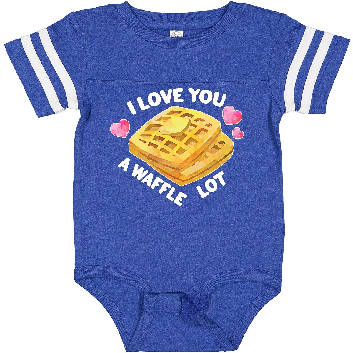 Inktastic Valentine's Day 'I Love You a Waffle Lot' Heart Print Baby Bodysuit - Cute Outfit for Valentine's Gifts & Baby Photoshoots