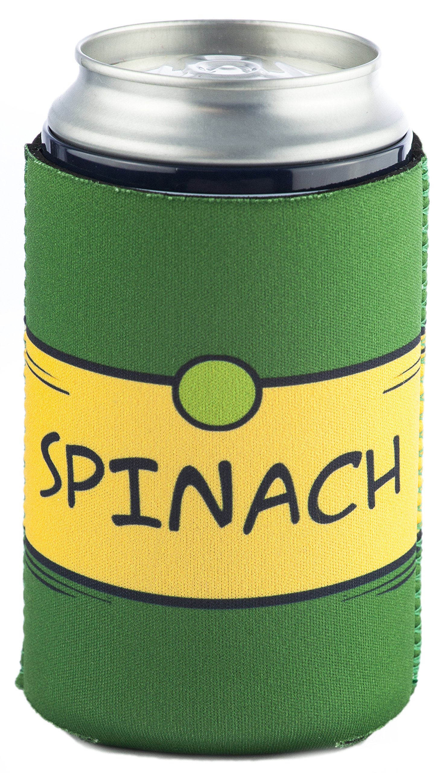 Funny Guy Spinach Collapsible Neoprene Can Cooler - Insulated Drink Holder for Beer, Soda & Beverages - Perfect for Parties, BBQs, Beach & Outdoor Activities