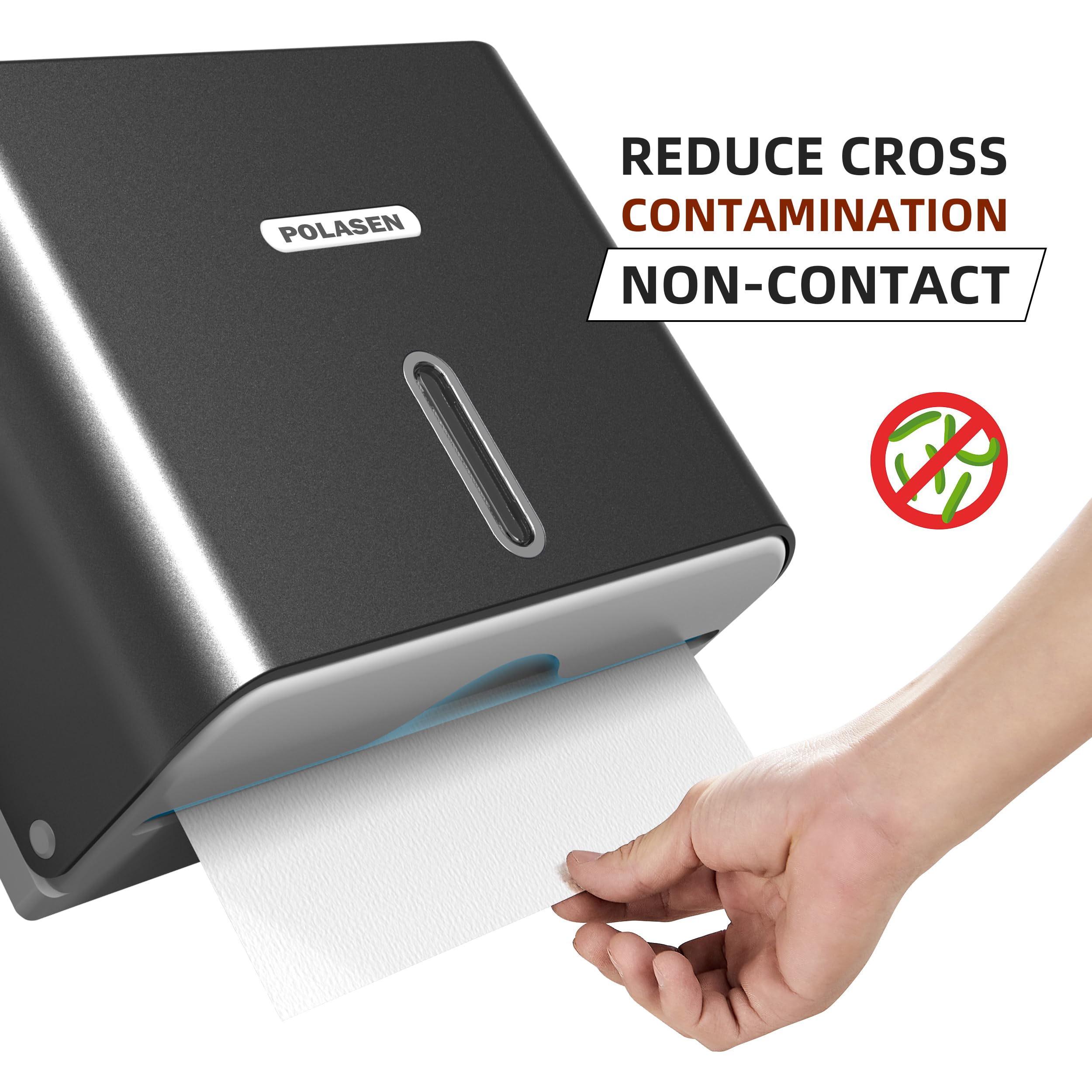 Commercial Paper Towel Dispenser Wall Mount - Heavy Duty Black Classic Key Lock for 10