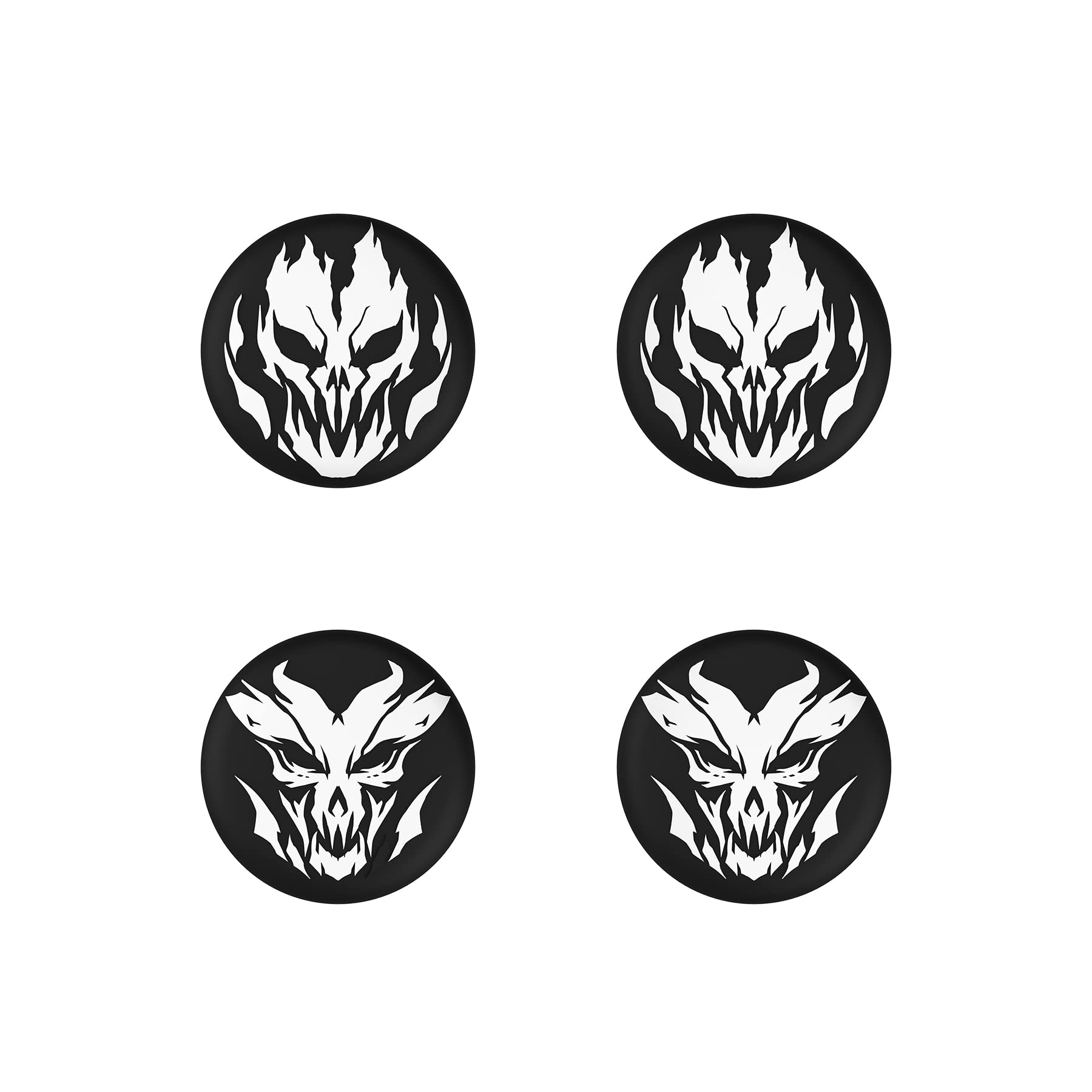 PlayVital Joystick Caps for PS5, PS4, Xbox Series X/S, Xbox One & Switch Pro Controller - Thumbstick Protective Covers (Fire Demon Design) - Enhance Grip & Prevent Wear for Gaming, Streaming & Esports
