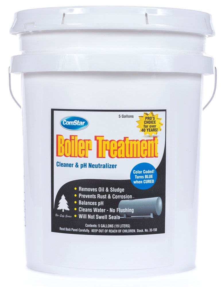 ComStar Boiler Treatment & Water Cleaner – pH Neutralizer for Boilers, Prevents Rust & Scale Build-Up, No Flushing Required | Removes Oil & Sludge | Made in USA | 5 Gallon (35-150) | Ideal for Home, Commercial & Industrial Boiler Maintenance