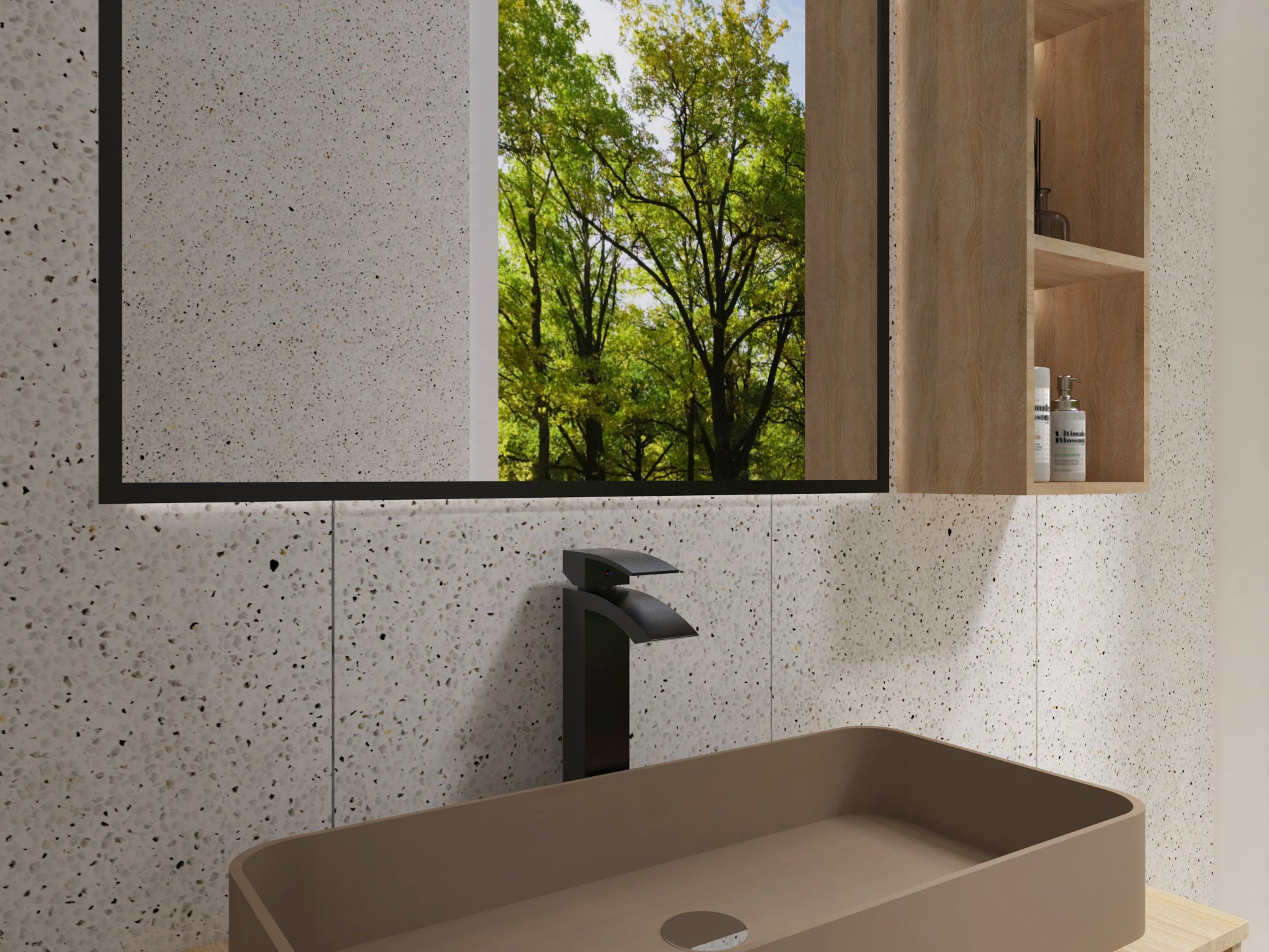 DAX 6690B BN Single Handle Waterfall Vessel Sink Faucet - Brushed Nickel Finish, Solid Brass Construction, 4.94