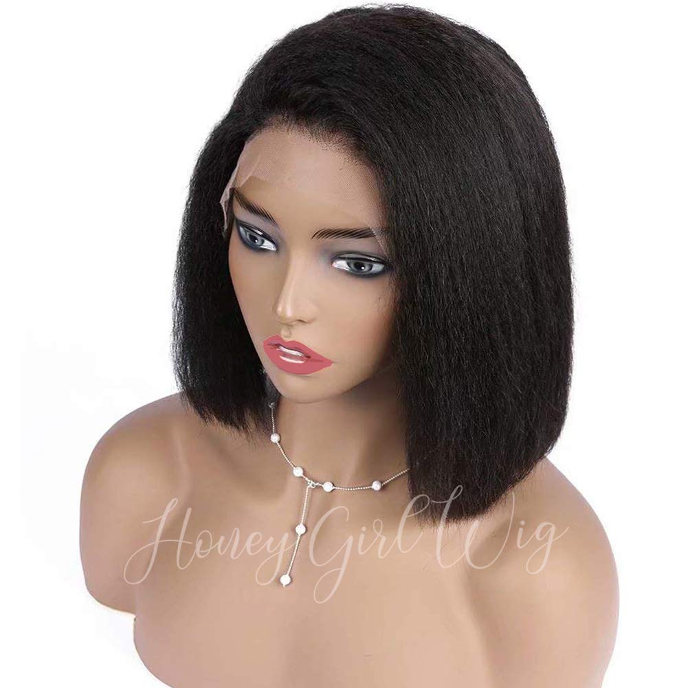 9A Grade 360 Lace Frontal Wig - 150% Density Pre Plucked Kinky Straight Human Hair Wig with Baby Hair | 14