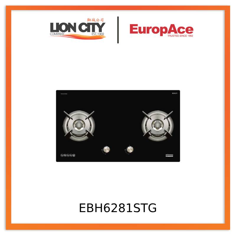 EuropAce EBH6281STG 80cm Built-In 2 Burner Gas Hob - Perfect for Modern Kitchens & Compact Cooking Spaces
