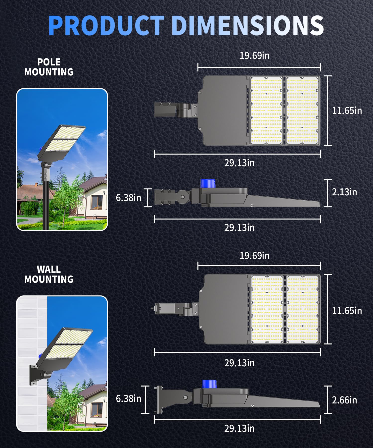 300W LED Parking Lot Light - Dusk to Dawn Outdoor Street Lighting with Photocell Sensor, 6500K Daylight White, Waterproof Commercial Flood Light with Adjustable Arm Mount - Perfect for Parking Lots, Warehouses, Gas Stations & Building Exteriors