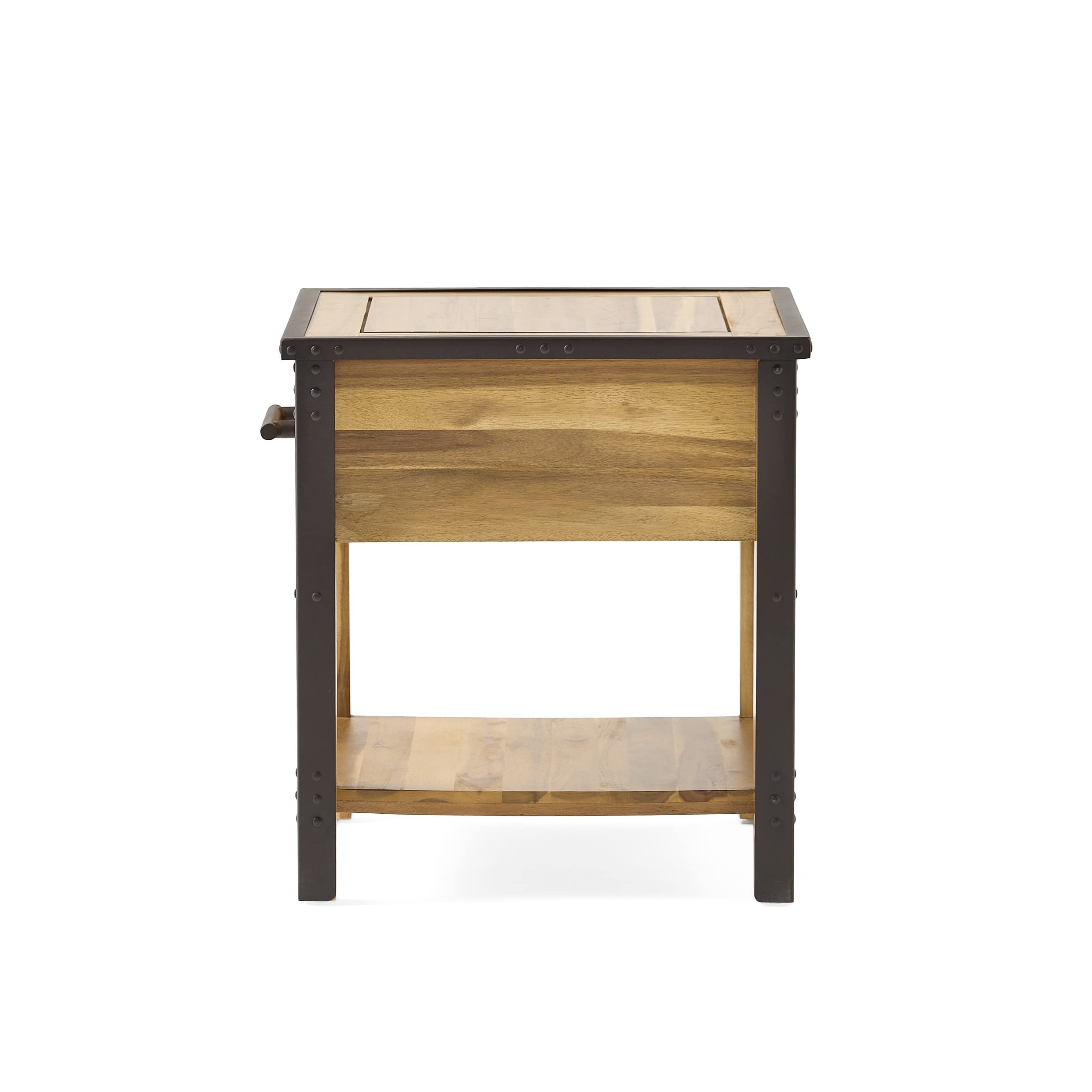 Christopher Knight Home Luna Acacia Wood One Drawer End Table, Natural Stain - Stylish Nightstand for Bedroom, Living Room & Office Furniture