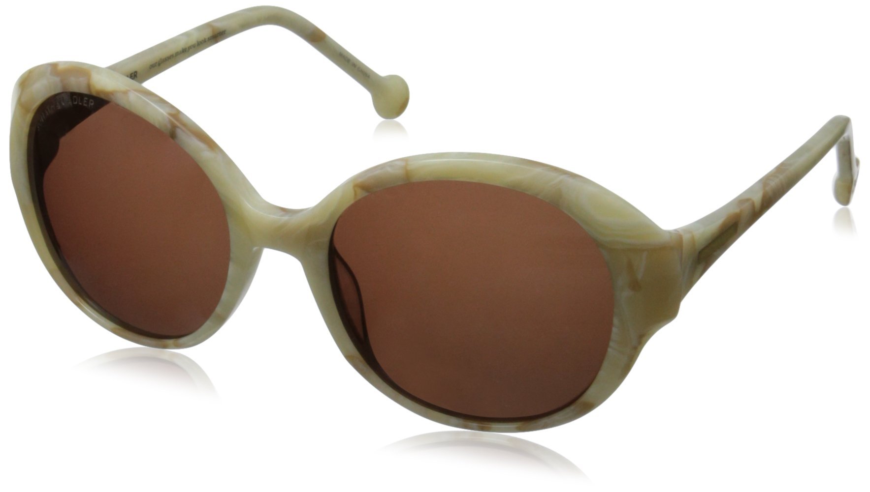 Jonathan Adler Malb Oval Sunglasses for Women - UV Protection, Polarized, Fashionable Cat Eye Shades - Perfect for Beach, Driving & Outdoor Activities