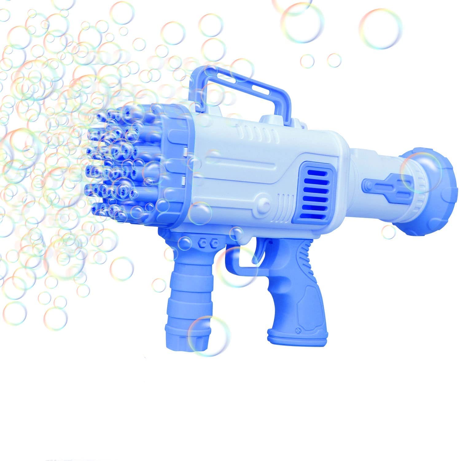 Upgraded 32-Hole LED Bubble Gun with Rainbow Lights - Automatic Bubble Blower Machine for Kids, Summer Outdoor Play, Easter & Birthday Gifts - Includes Bubble Solution for Backyard Fun, Parties & Park Activities