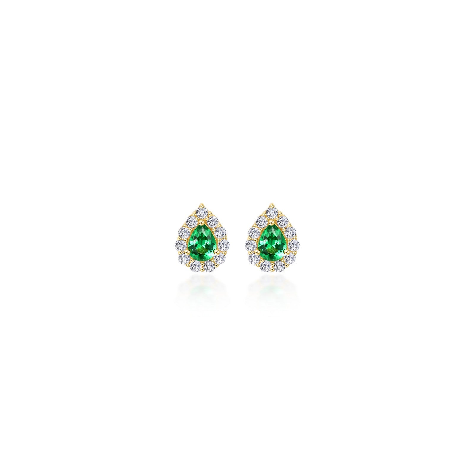 0.72 CTW Pear Shaped Halo Stud Earrings in 14K Gold - Elegant Wedding, Anniversary & Party Jewelry Gift for Women