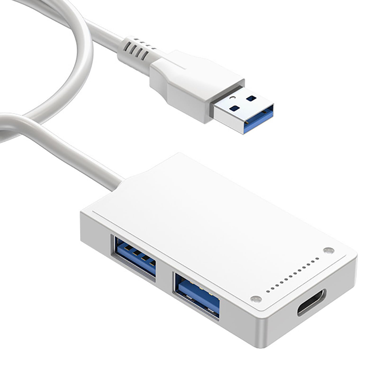 YIGZYCN 4-Port USB Hub with 1 USB 3.0 & 3 USB 2.0 Ports - High-Speed Data Transfer USB Docking Station for Laptop, PC, Mac - Includes Power Adapter for Stable Charging - Perfect for Home Office, Gaming & Work Setup