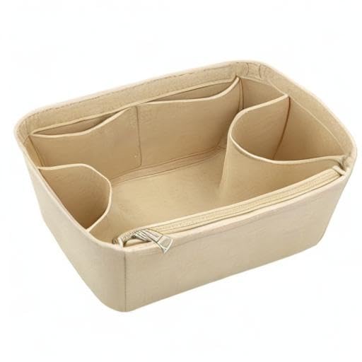 Lckaey Waterproof Organizer Insert for Rubber Beach Bag & Handbags – Perfect for Travel, Gym, and Daily Use – Y015-Khaki-M