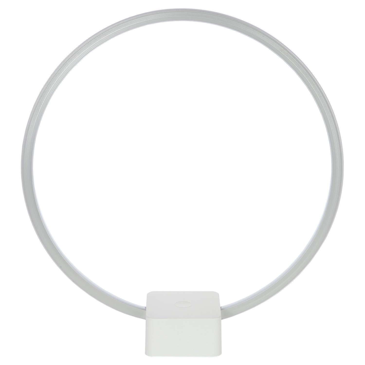 Brightech Circle LED Nightstand Lamp with USB Port - Compact Modern Bedside Lamp for Bedroom, Living Room & Office - Adjustable Desk Lamp for Nightstand, Side Table & Workspace - White - Perfect for Reading, Working & Ambient Lighting