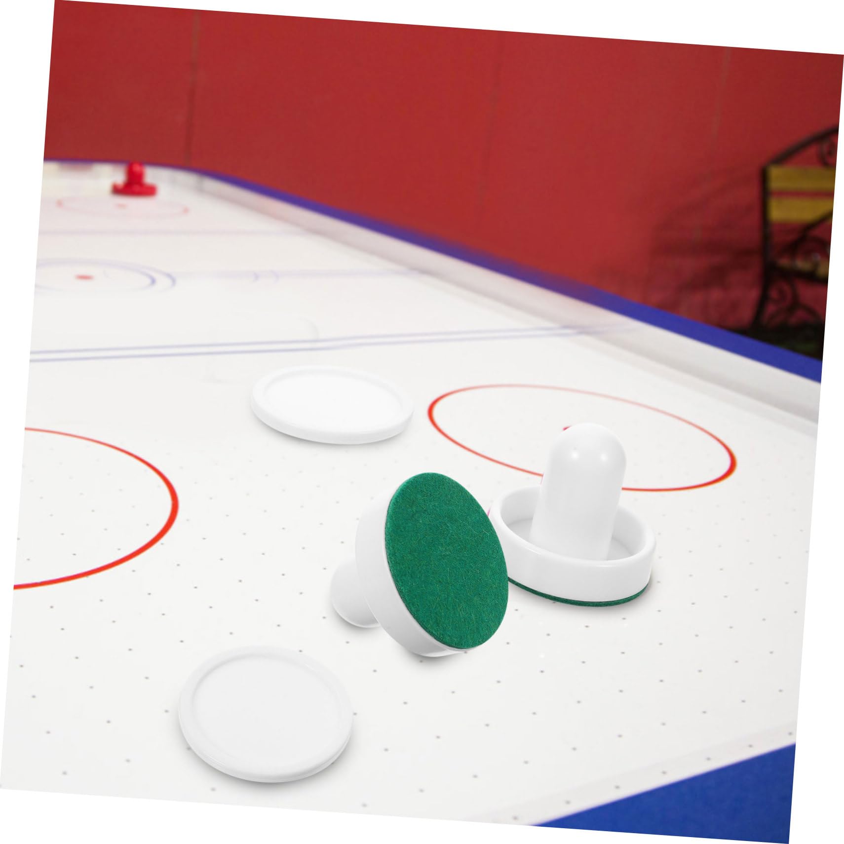 Milisten Air Hockey Pucks & Paddles Set - 6 Pack White Replacement Parts for Air Hockey Table Games - Perfect for Family Fun, Arcade Rooms & Game Nights