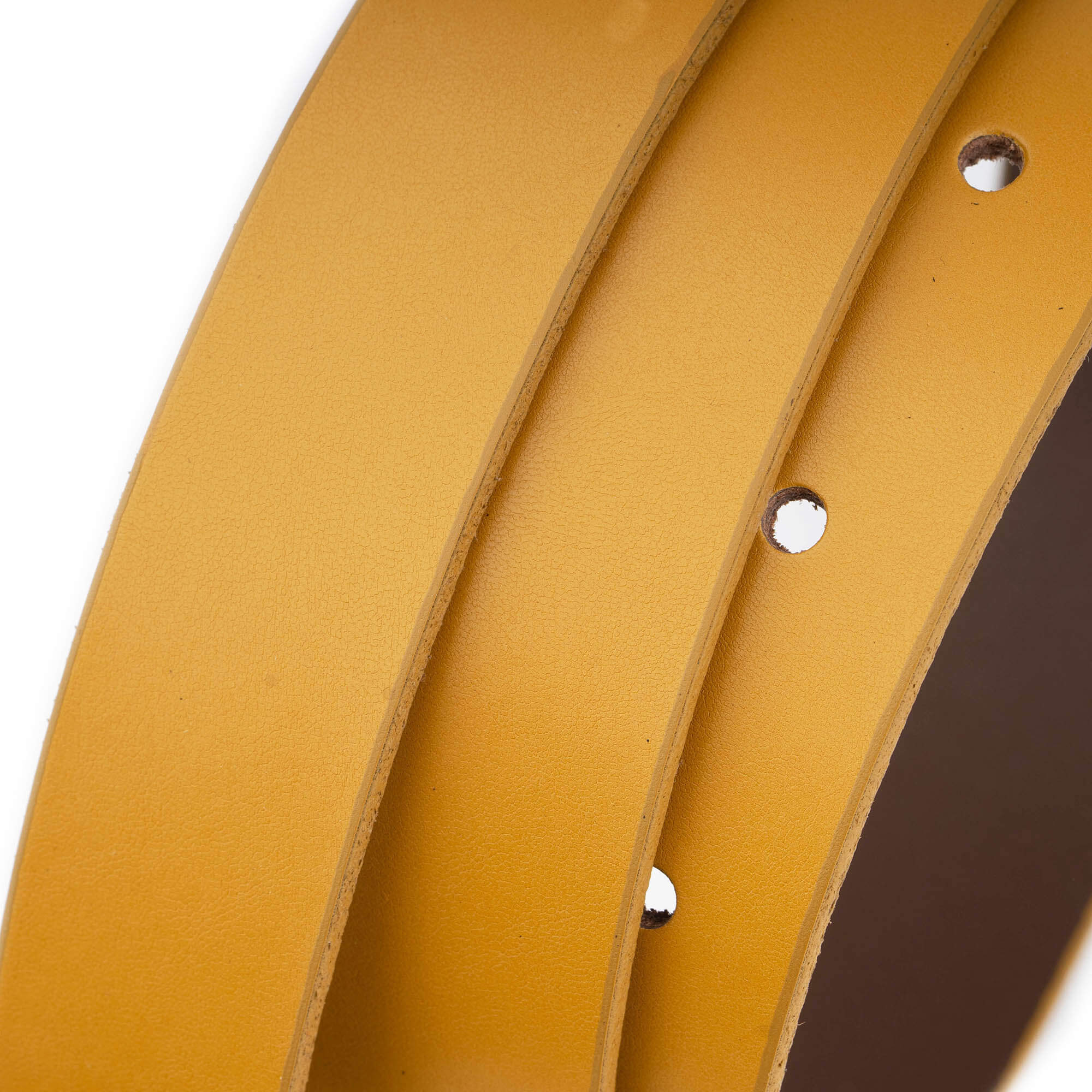3.0 cm Mustard Yellow Leather Belt Strap for Versace Buckles - Women's Replacement Belt with Premade Holes | Fashion Accessory for Jeans, Dresses & Office Wear