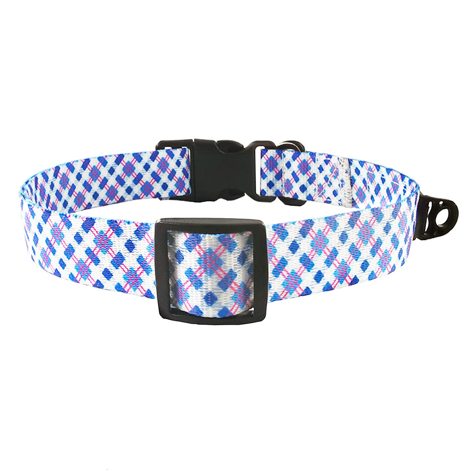 Classic Plaid Nylon Dog Collar for Medium Dogs - Adjustable Puppy Collar for Girl & Boy Dogs (Blue Plaid) | Perfect for Daily Walks, Training & Outdoor Adventures