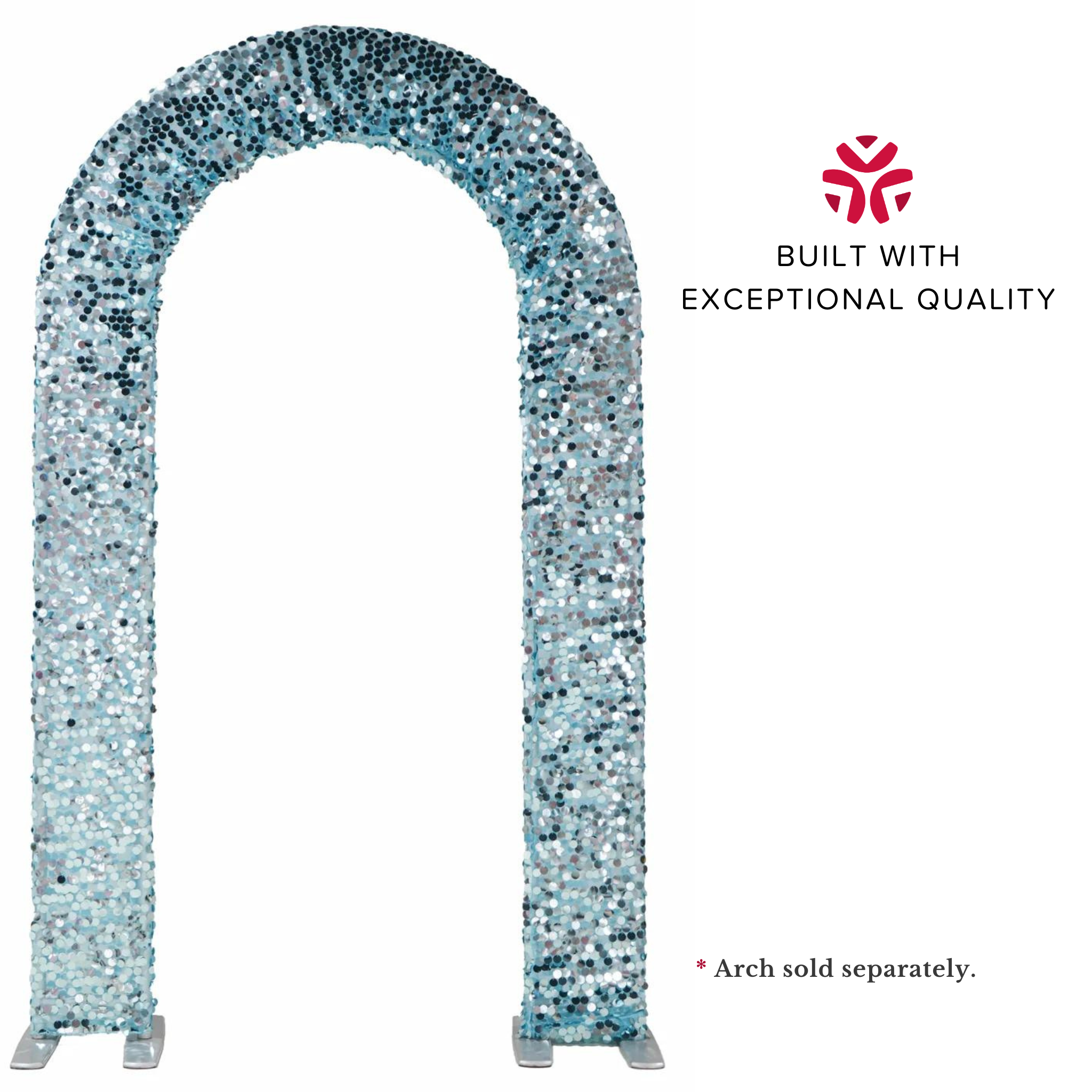Payette Sequin Open Center Arch Cover - Baby Blue Wedding Headpiece for Brides & Prom - Perfect for Special Occasions & Photo Shoots