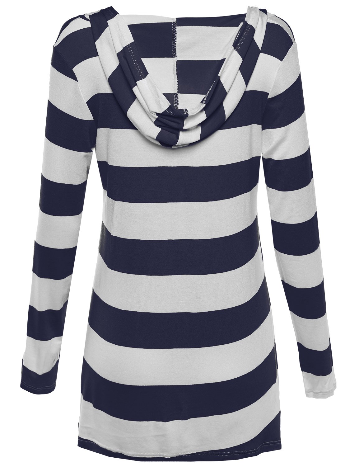 Emma Women's Super Soft Striped Hooded Long Sleeve Lounge Shirt - Cozy Casual Wear for Home, Yoga & Everyday Comfort