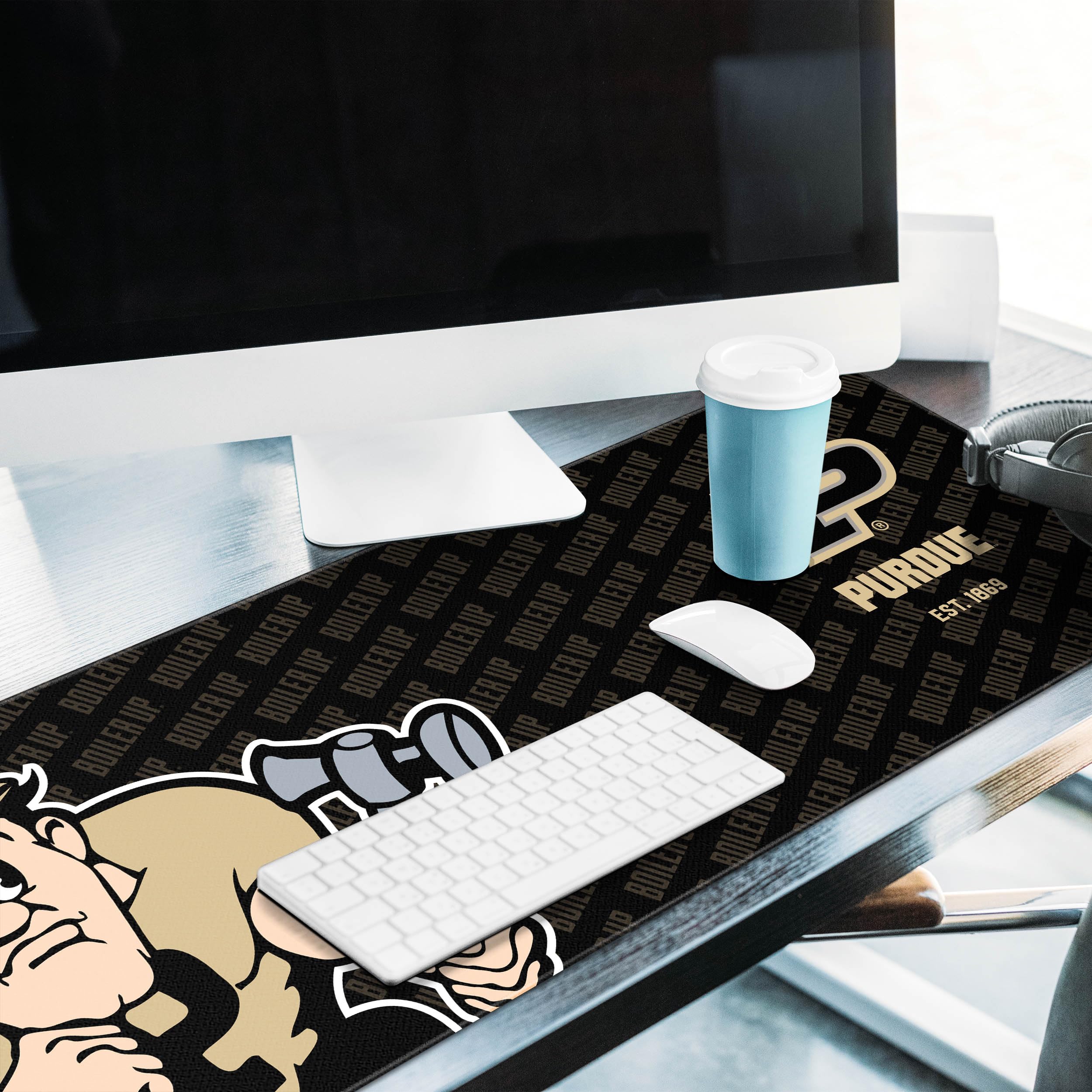 YouTheFan NCAA Purdue Boilermakers Logo Series Non-Slip Desk Pad - Perfect for Office, Gaming & Study Setup (SMU)