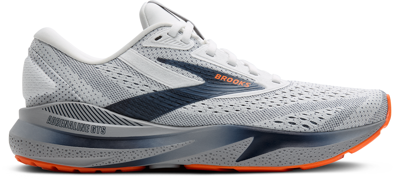 Men's Adrenaline GTS 24 Running Shoes - White/Peacoat/Alloy (Size 129) | Cushioned Support for Road Running, Jogging & Gym Workouts
