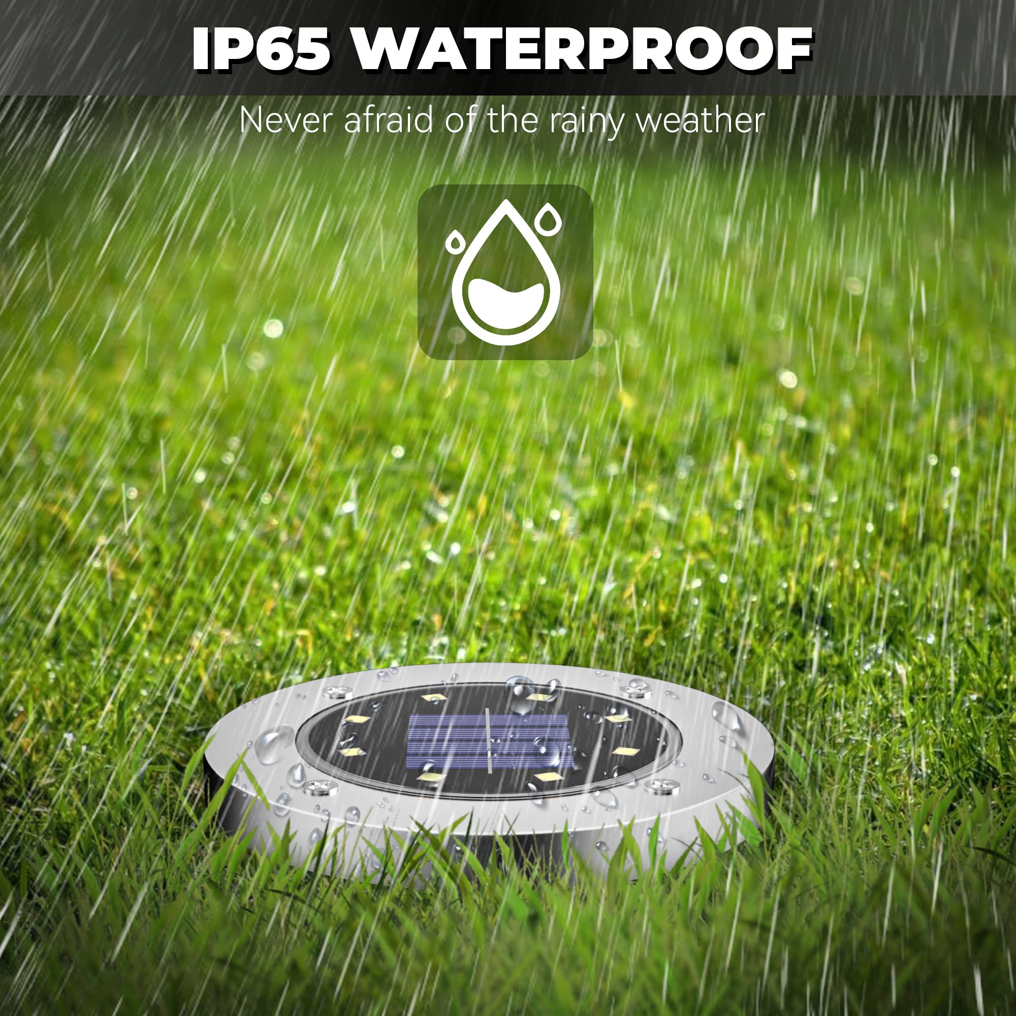 12 Pack Solar Lights Outdoor Waterproof - Warm White LED Landscape Lighting for Garden, Pathway, Yard & Driveway Decor | Weatherproof & In-Ground Installation