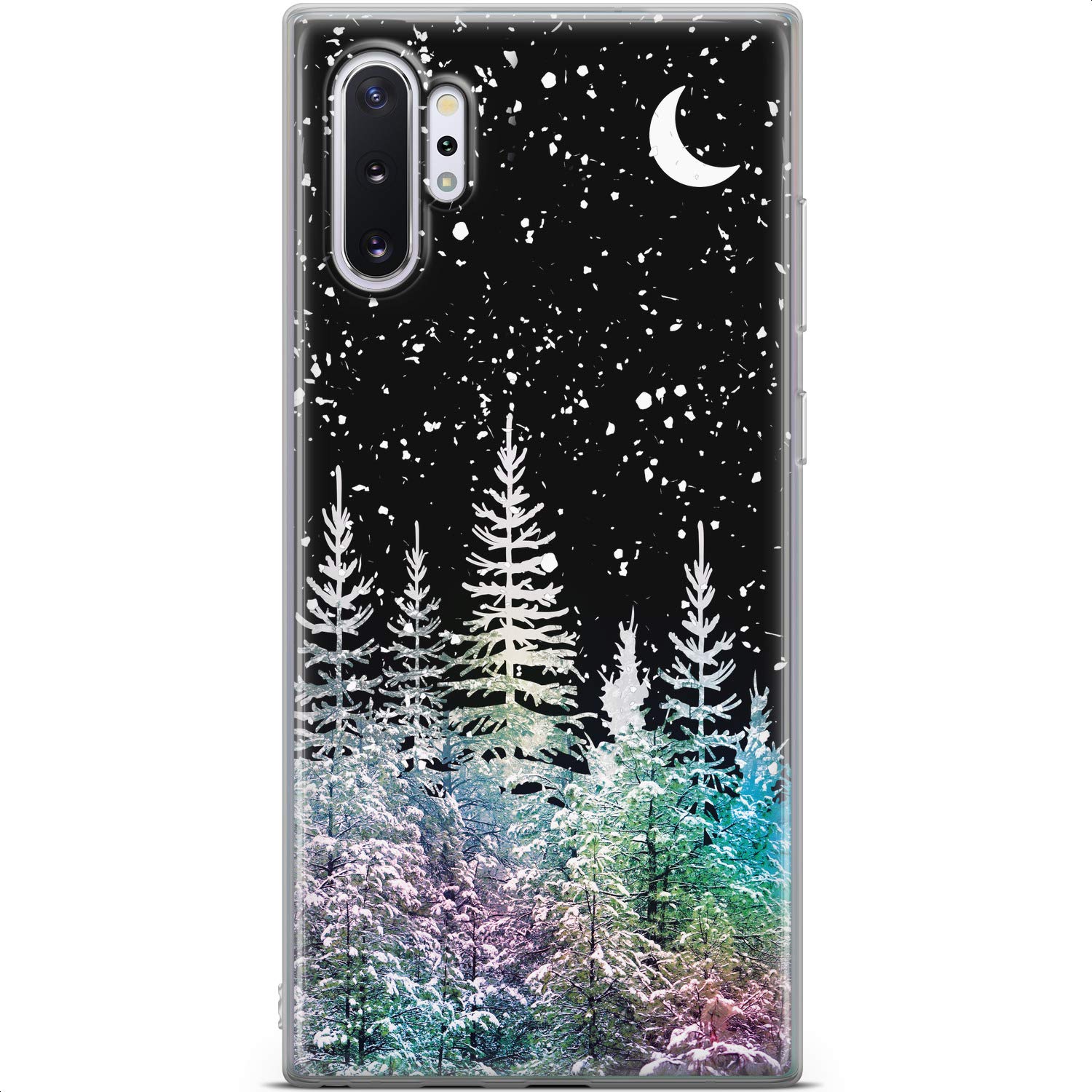 Samsung Galaxy S24 S23 Ultra S22 5G Plus S21 FE S20 S10 Phone Case - Slim Protective TPU Cover with Christmas Night Snowy Trees Winter Forest Design | Lightweight Durable Nature Aesthetic for Everyday Use & Holiday Gifts