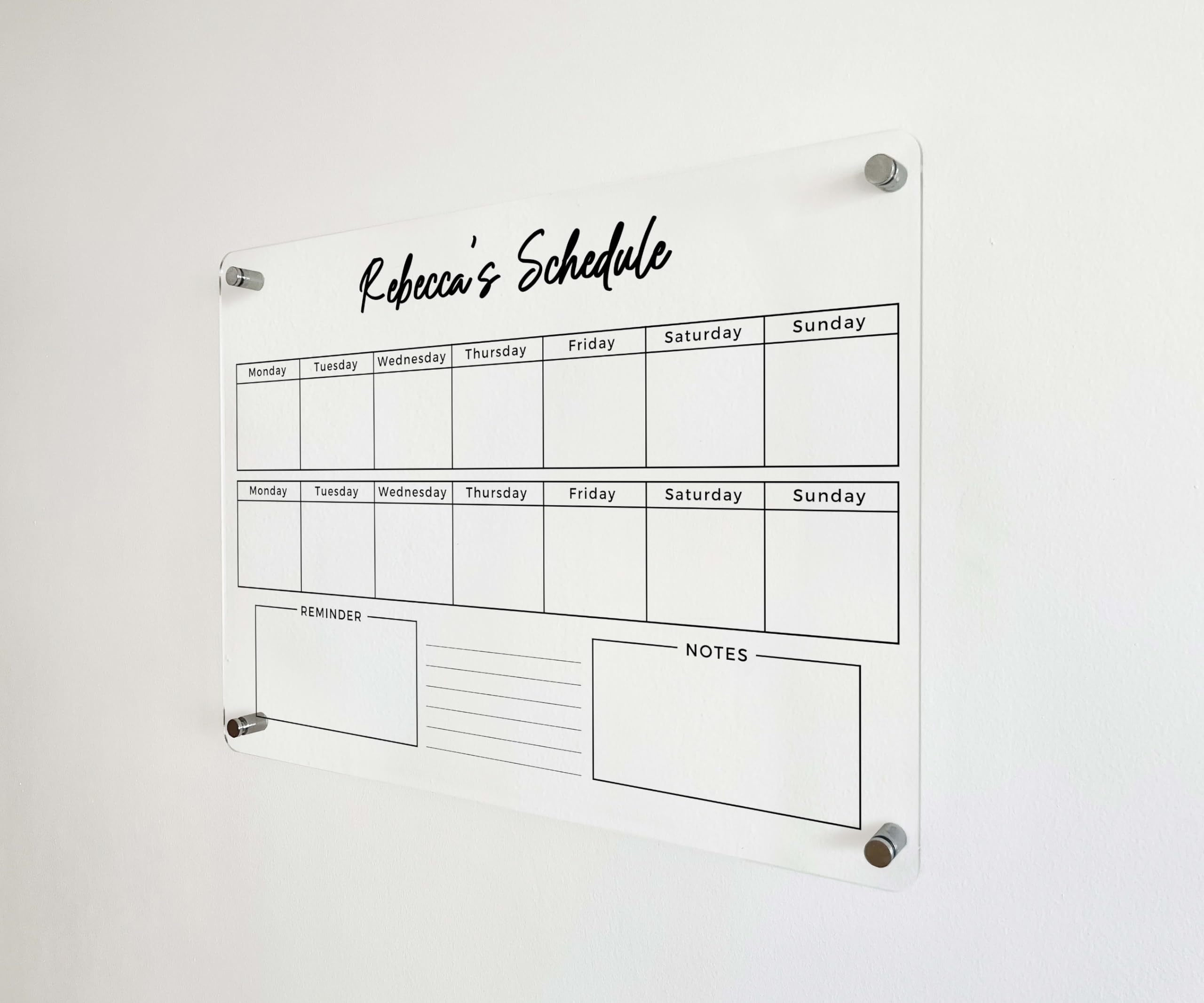 Personalized Acrylic Two-Week Planner & Dry Erase Calendar 2025 - Customizable To-Do List Board for Home, Office & School Organization - Perfect Housewarming Gift & New Home Present
