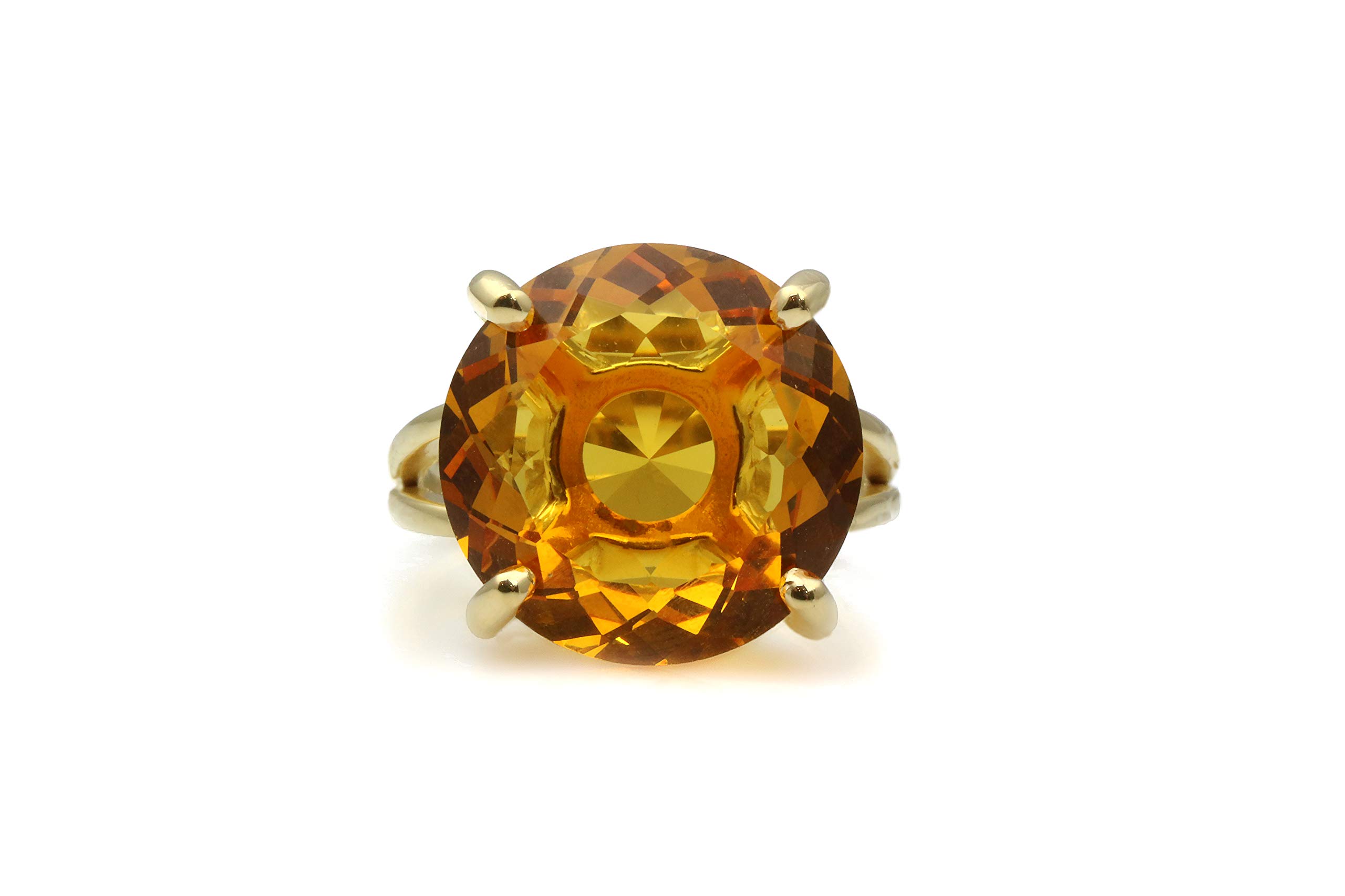 14K Gold-Filled Citrine November Birthstone Ring for Women - Handmade Statement Jewelry with Gift Box - Perfect for Birthdays, Anniversaries & Special Occasions