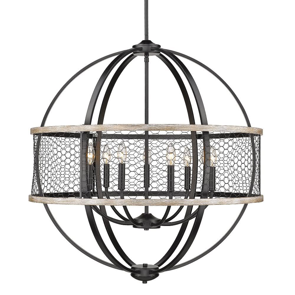Roost 9-Light Farmhouse Chandelier in Matte Black with Chicken Wire Shade - Perfect for Dining Room, Kitchen Island & Rustic Home Decor