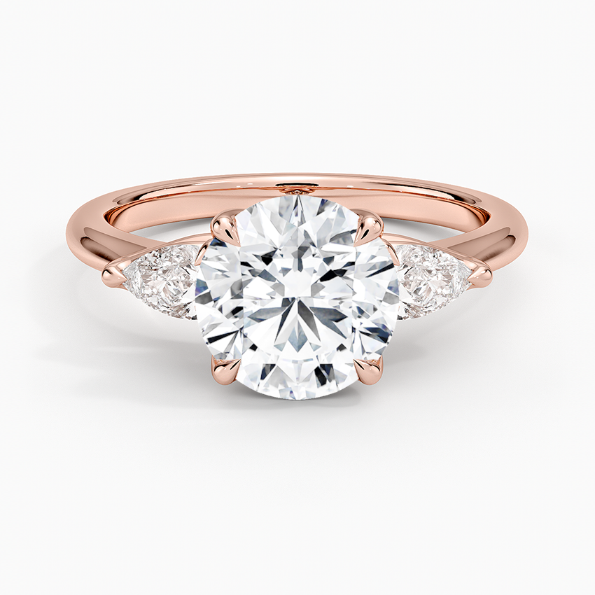 Exquisite Fleur Three Stone Diamond Engagement Ring Setting - EC126 | Perfect for Proposals, Anniversaries & Bridal Jewelry