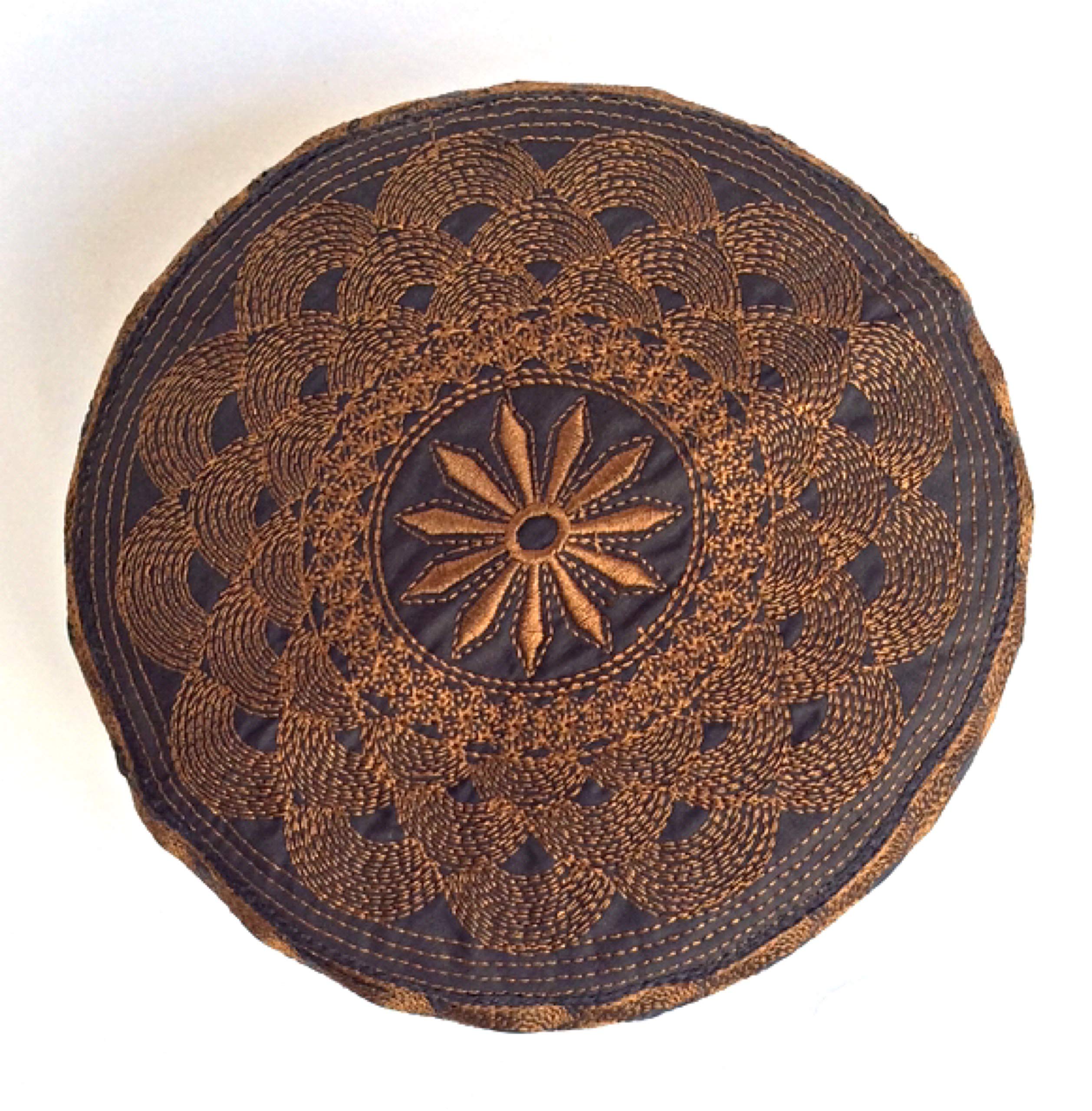 Hand Embroidered Kufi Skull Cap for Men & Women - Solid Knitted Beanie with Silk Threads - Perfect for Prayer, Daily Wear, and Cultural Events