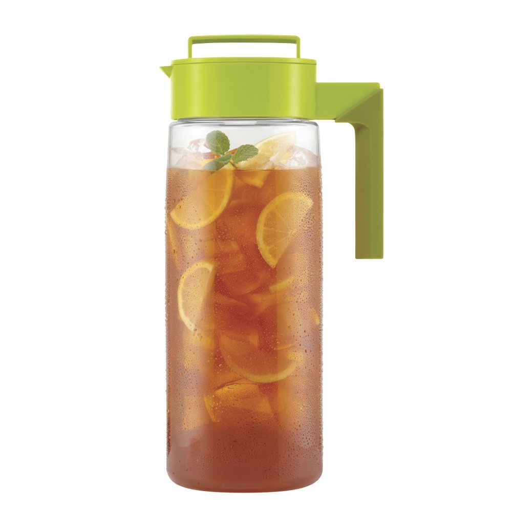Takeya Flash Chill Iced Tea Maker - 2 Quart Airtight Tea Pitcher with Silicone Handle | Leakproof & Lightweight Tea Infuser | Patented Flash Chill Technology | Durable Avocado Green Pitcher for Home, Office & Outdoor Use