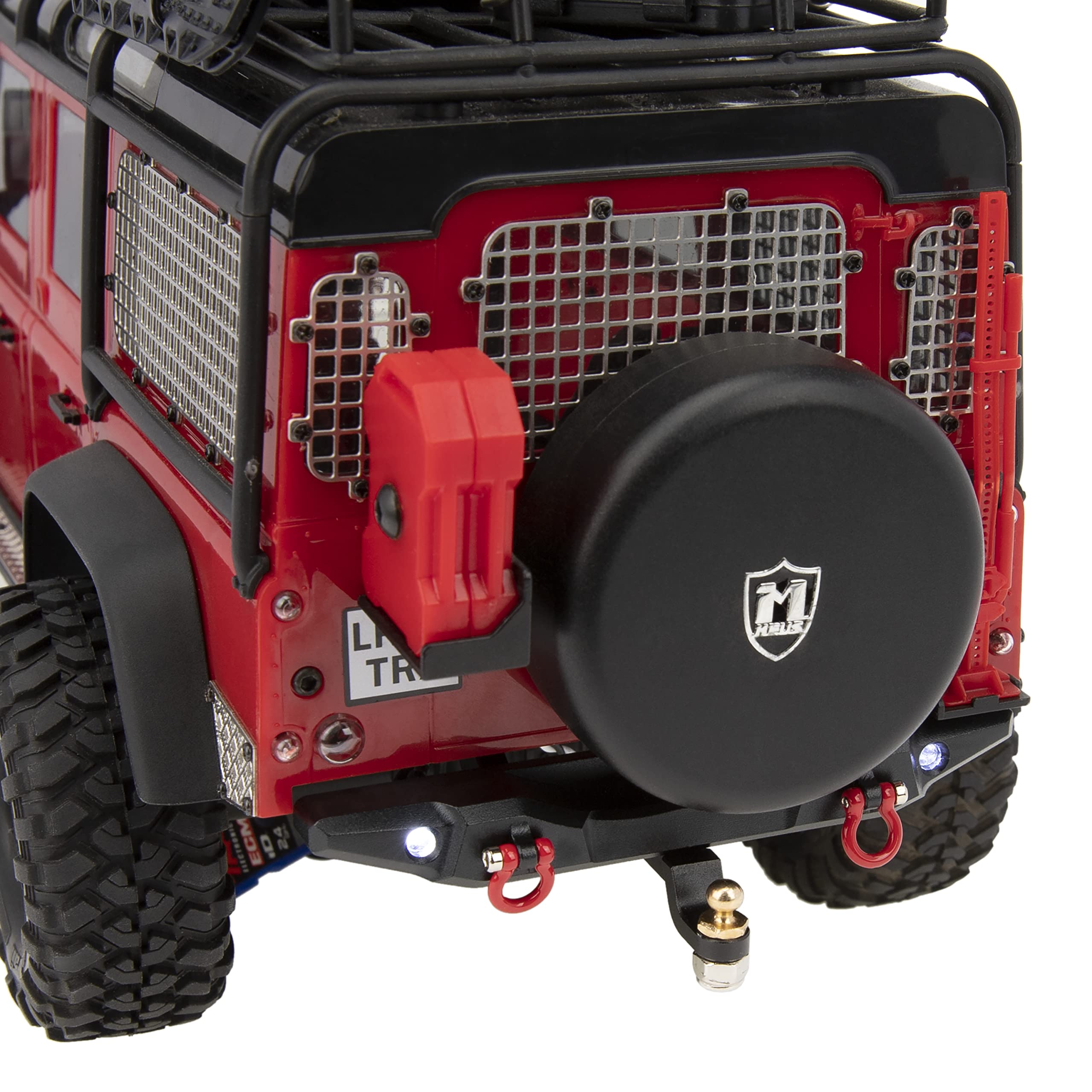 MEUS RACING TRX4M Front & Rear Bumper with LED Lights - Upgrade Parts for TRX4M Defender 1/18 Scale RC Crawler - Perfect for Off-Road Trails & Rock Crawling Adventures
