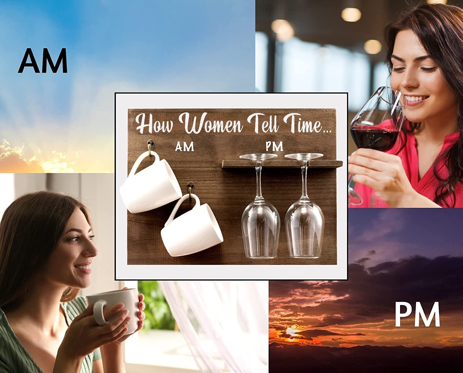 Best Mother's Day & Birthday Gifts for Women - Funny Unique Presents for Mom, Wife, Sister, Aunt - 2 Glass Set & 2 Coffee Mugs Gift Box - Perfect for Mother's Day Celebrations, Housewarming, Anniversary & Coffee Lovers