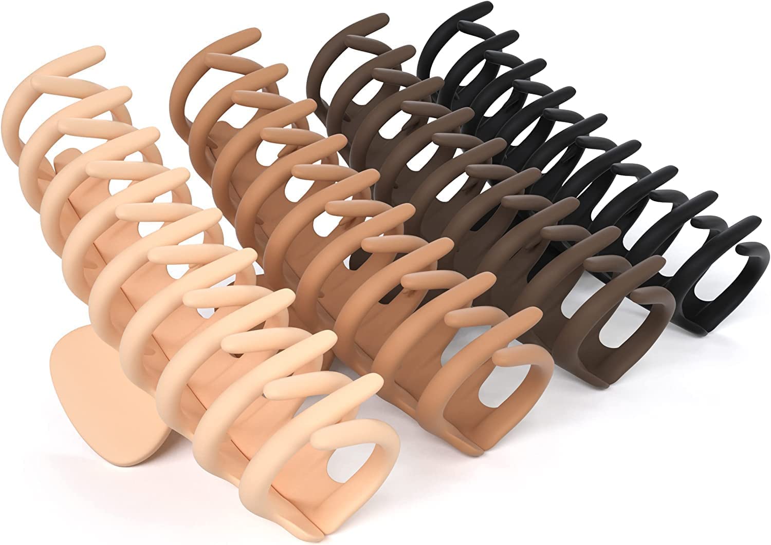 4.3 Inch Large Claw Clips for Thick Hair - Matte Non-Slip Strong Hold Jumbo Hair Clips for Women with Long Thick Hair (6 Pack, Multicolor) - Perfect for Updos, Ponytails & Everyday Hairstyles