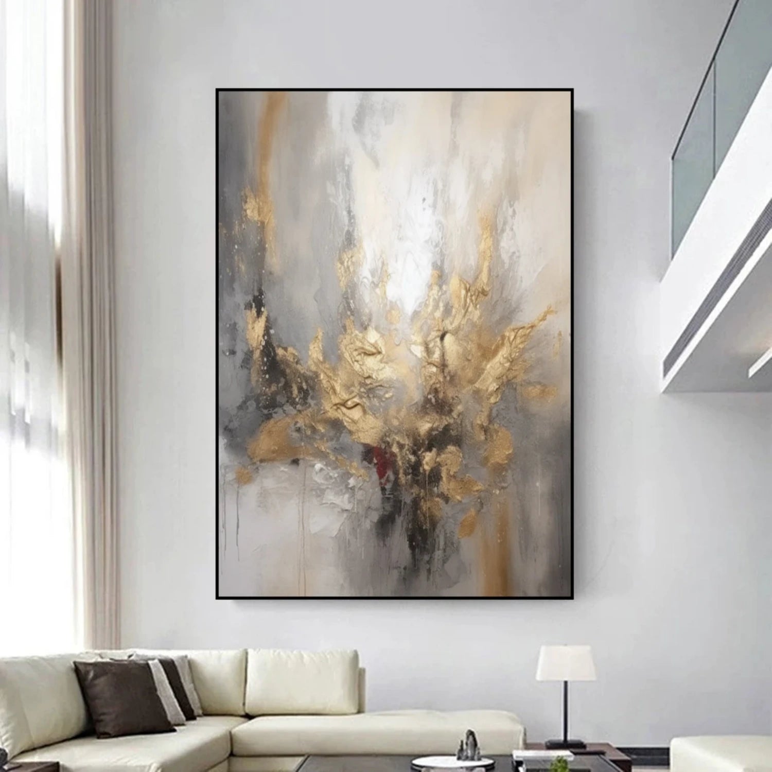 Abstract Painting #AB 345 - Modern Wall Art for Home & Office Decor - Perfect for Living Room, Bedroom or Workspace