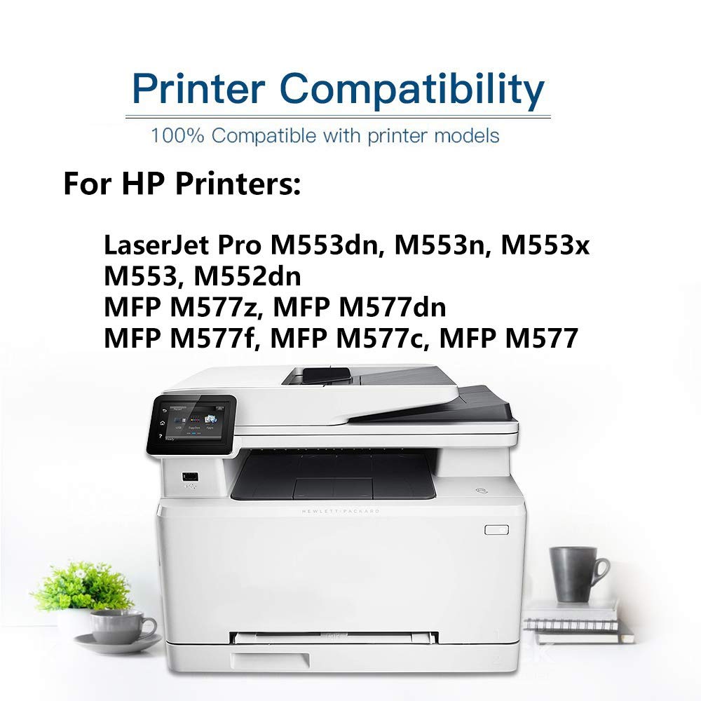 8-Pack (2BK+2C+2Y+2M) High Capacity Compatible Toner Cartridge for HP M553dn/M553n/M553x Laser Printers - Replacement for HP 508A (CF360A CF361A CF362A CF363A) - Perfect for Office & Home Printing Needs