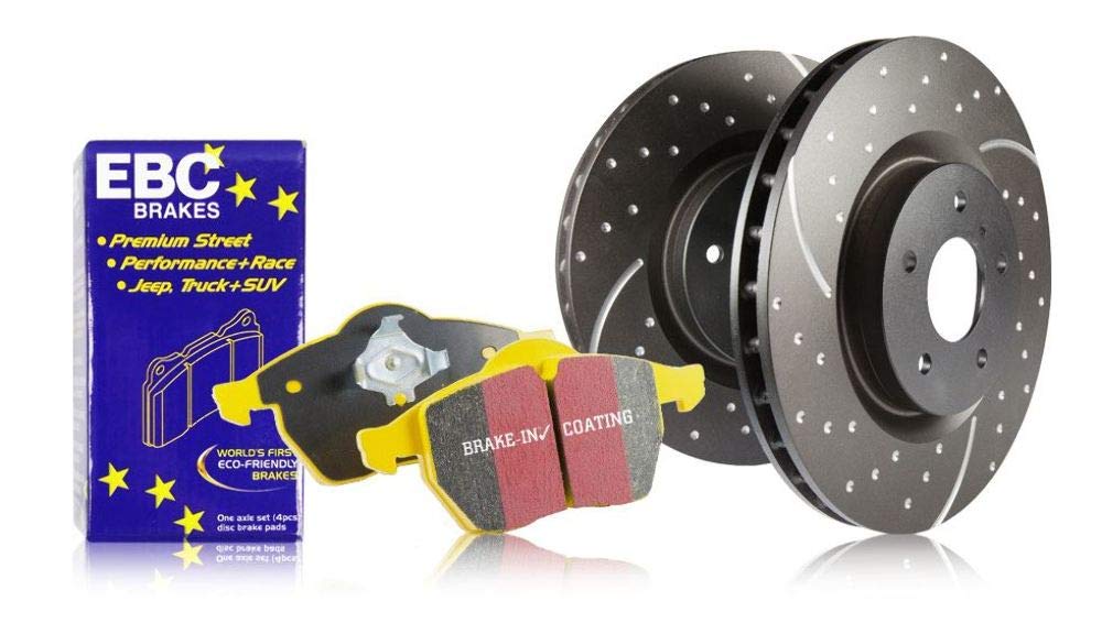 EBC Brakes S5 Kits Yellow Stuff Performance Brake Pads & GD Rotors - High-Performance Braking System for Sports Cars, Track Racing & Daily Driving