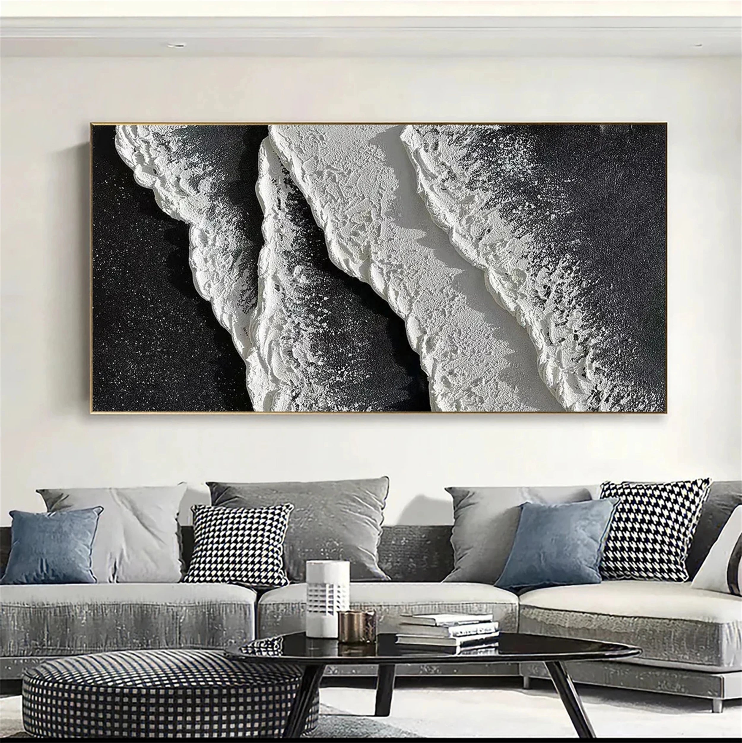 Ocean and Sky Painting #OS 089 - Handmade Canvas Wall Art for Home & Office Decor - Perfect for Living Room, Bedroom, or Office